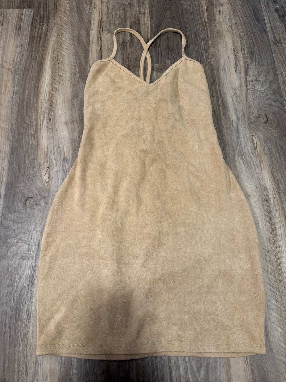 bebe Tan faux SuedeMini Slip Dress